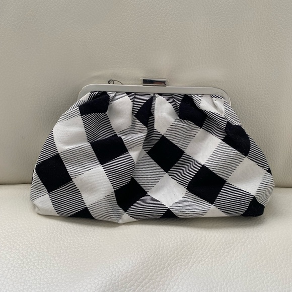 WHBM black/white gingham clutch - Picture 1 of 6